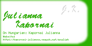 julianna kapornai business card